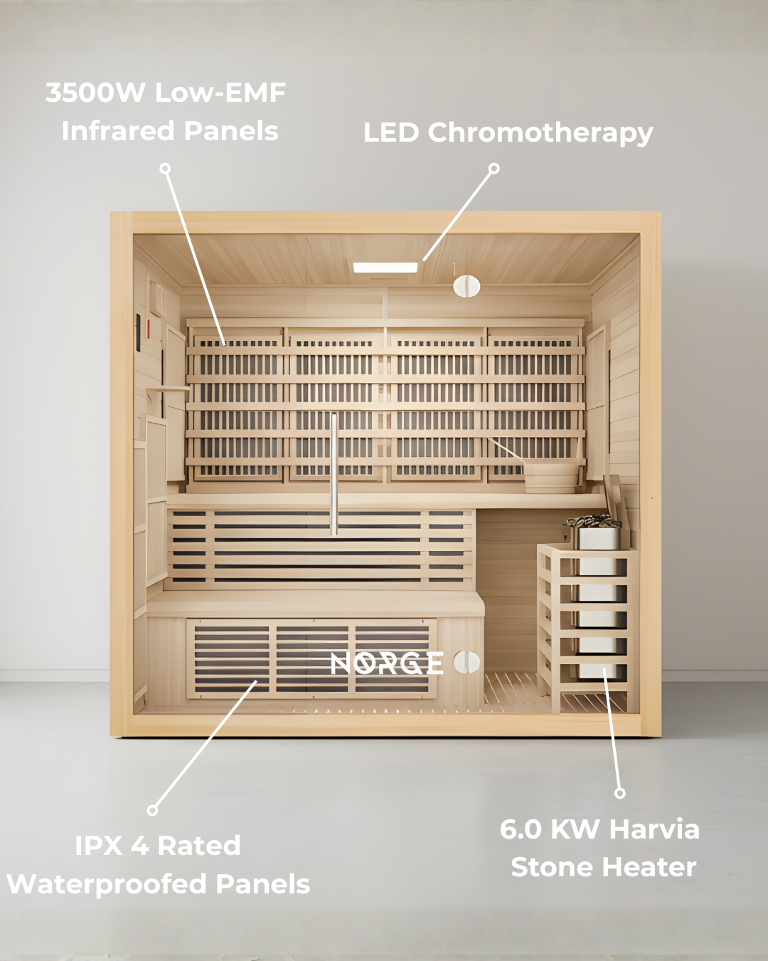 Stillhet 4-Person Hybrid Sauna