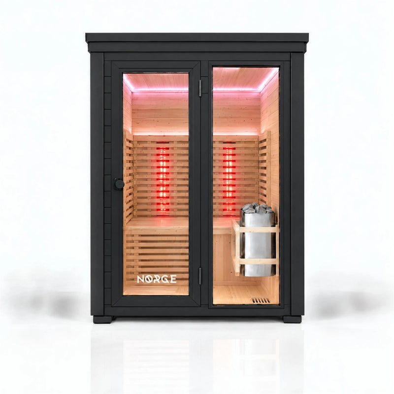 Stillhet Outdoor 2-Person Hybrid Sauna, front